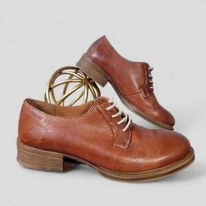 Ten Points Brown Leather Lace Up Loafers Size 41